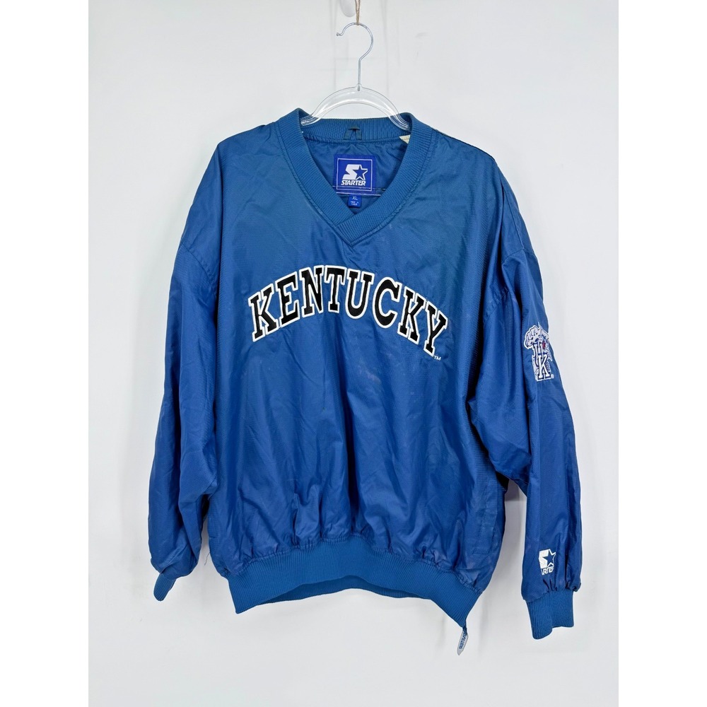Vintage Starter Kentucky Wildcats Windbreaker Jacket Mens XL Blue Nylon Pullover